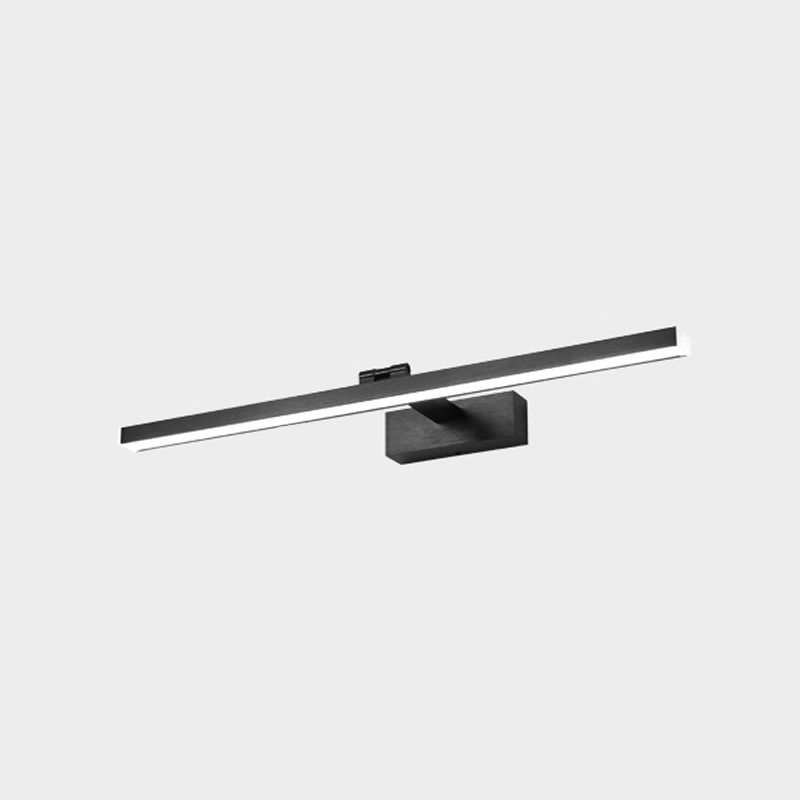 Linear Bathroom Mirror Light Fixture Metal LED Simple Wall Mounted Lamp in Black