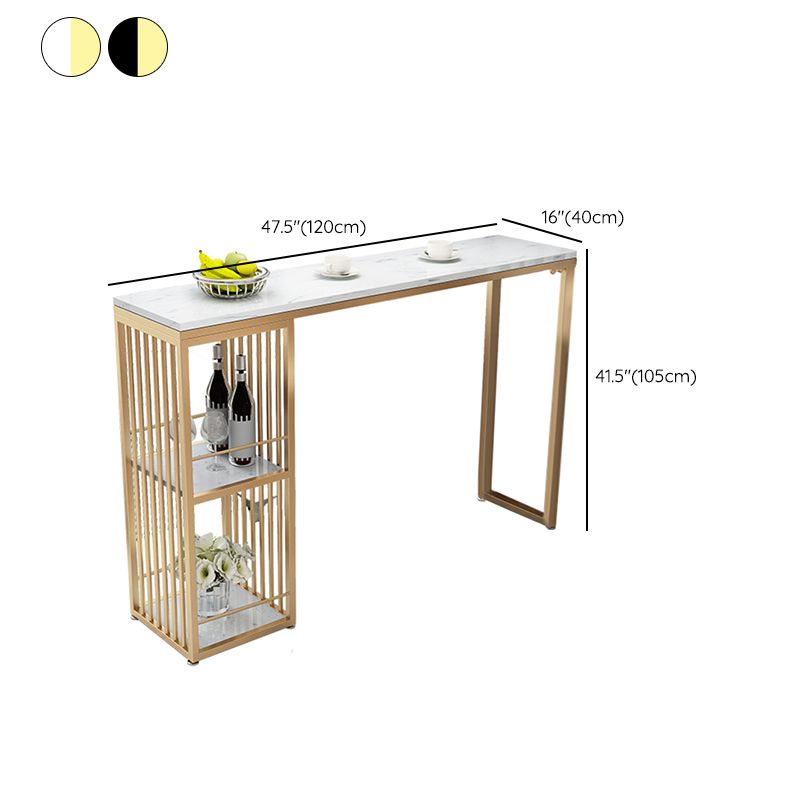 Modern Bar Table Set 1/2/3/5/7 Pcs Faux Marble Rectangular Bar Set for Indoor