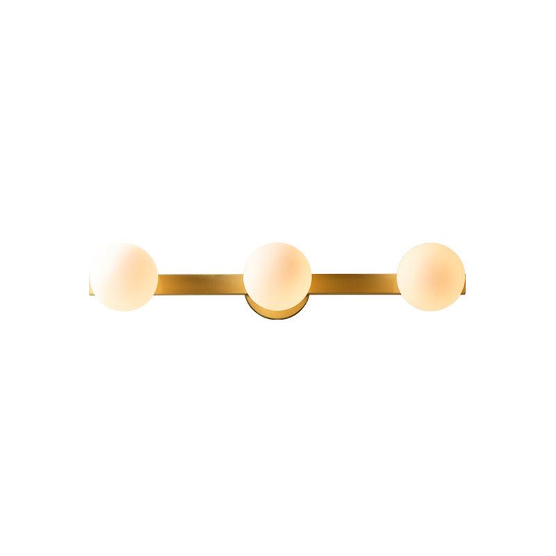 Golden Bath Vanity Lighting Contemporary Glass Light for Bathroom
