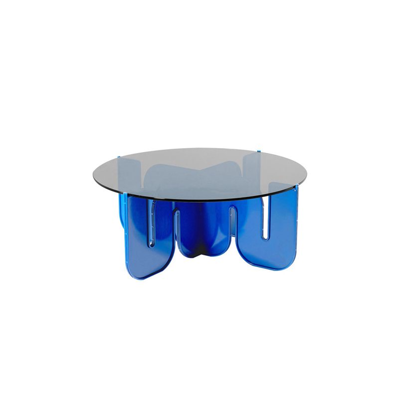 Acrylic Round Coffee Table Clear Cocktail Table for Living Room