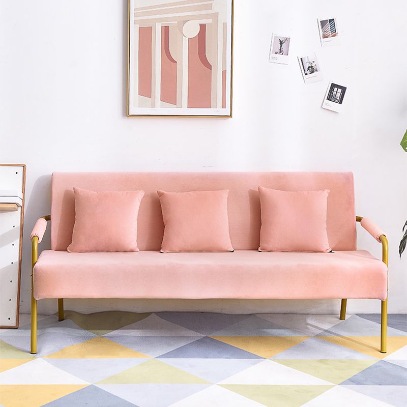 28.34" High Velvet Sofa Contemporary Square Arm Sofa for Apartment