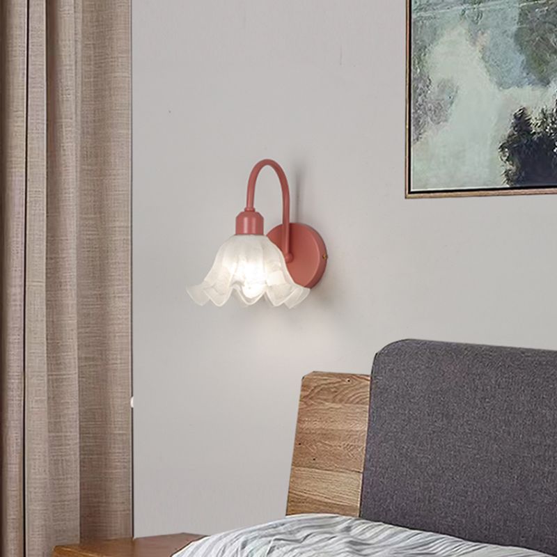 Glass Shade Wall Mounted Sconce Modern 1-Light Wall Lights for Bedroom