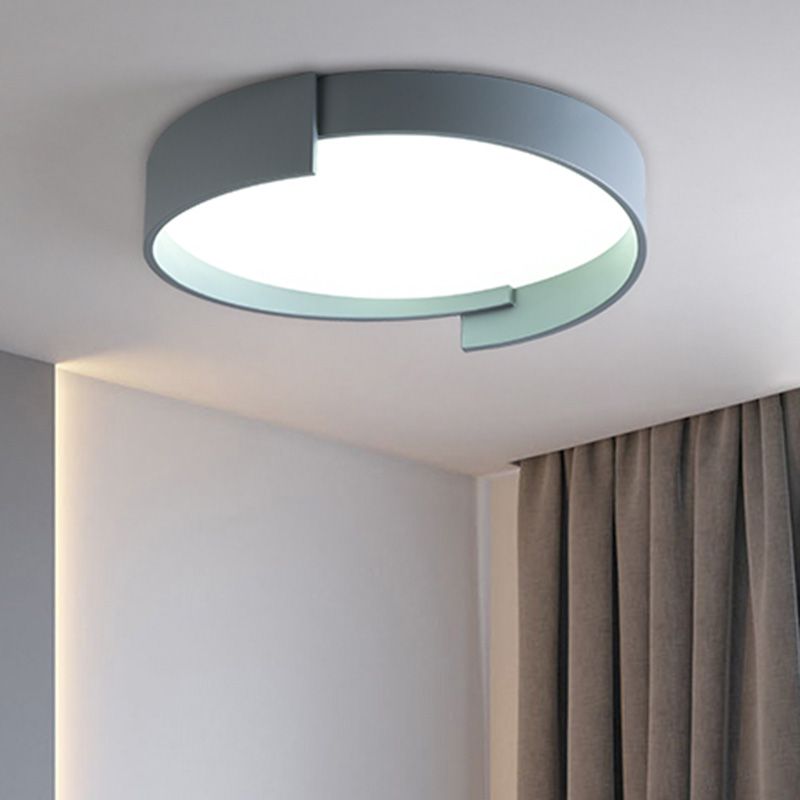 Macaroon Style LED Flush Mount Ceiling Light Northern Europe Simplicity Bedroom Lamp with Frosted Acrylic Lampshade