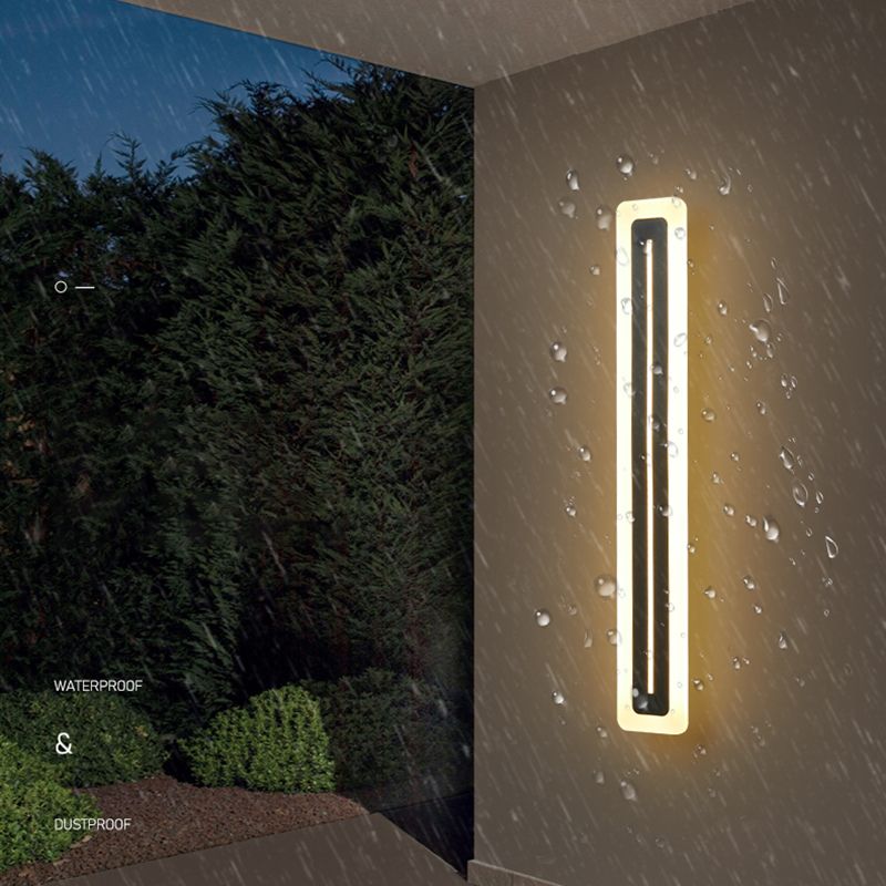 Lineare Metallwandlicht moderner Stil 1 Lichtwandmontierte Beleuchtung in Schwarz