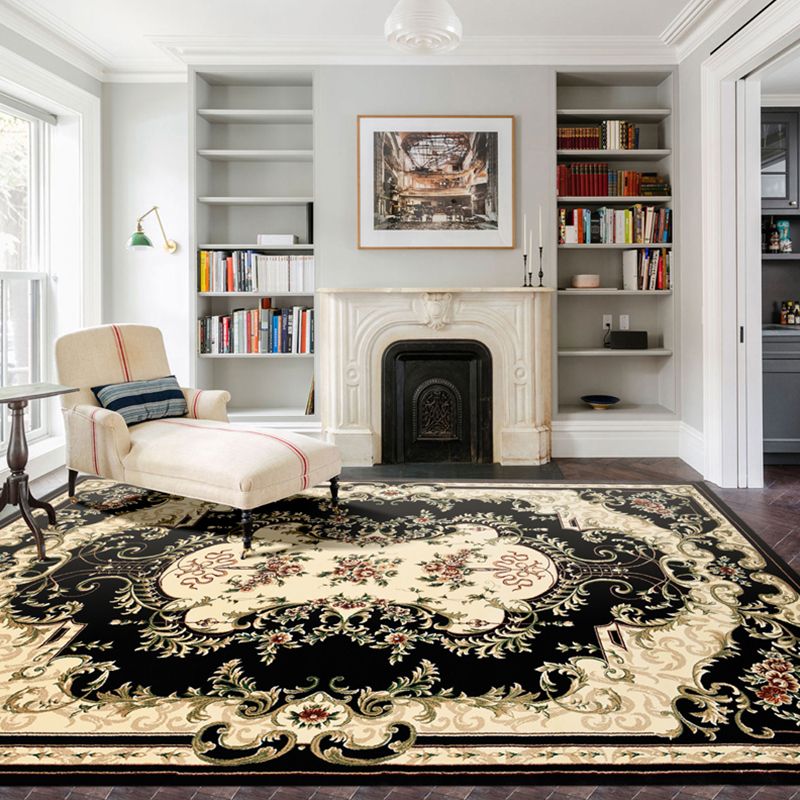 Alfombra de alfombra de alfombra estampada de flores victoriana alfombra antideslizante alfombra de interior para sala de estar para sala de estar
