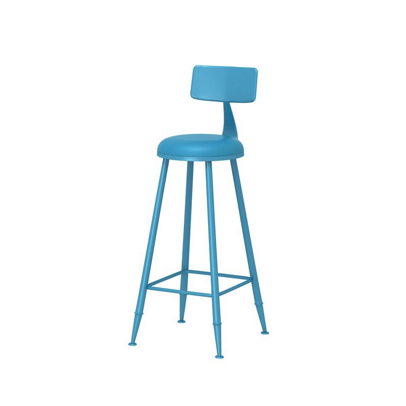Scandinavian Matte Finish Iron Bar Stool Coffee Shop Footrest Stool