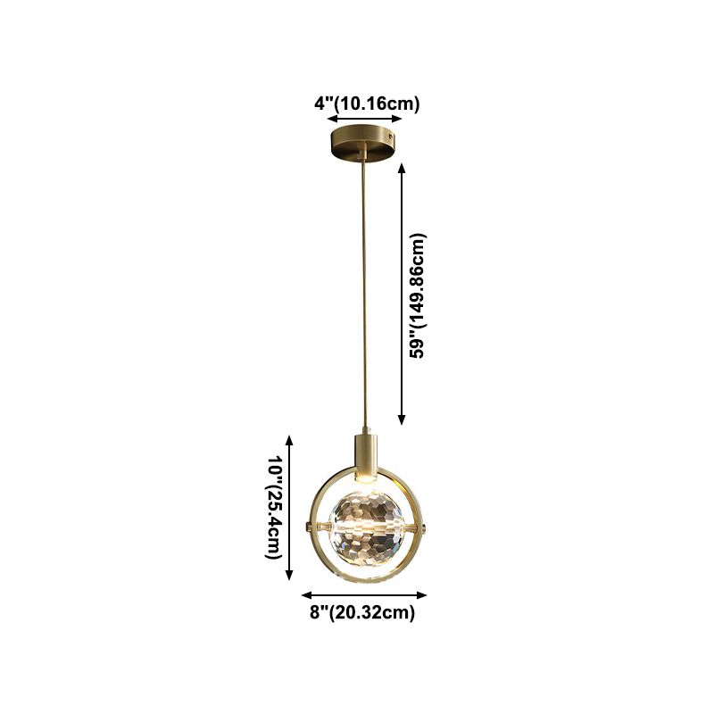 1 suspension géométrique légère pendentif de style moderne lampe à suspension en cristal