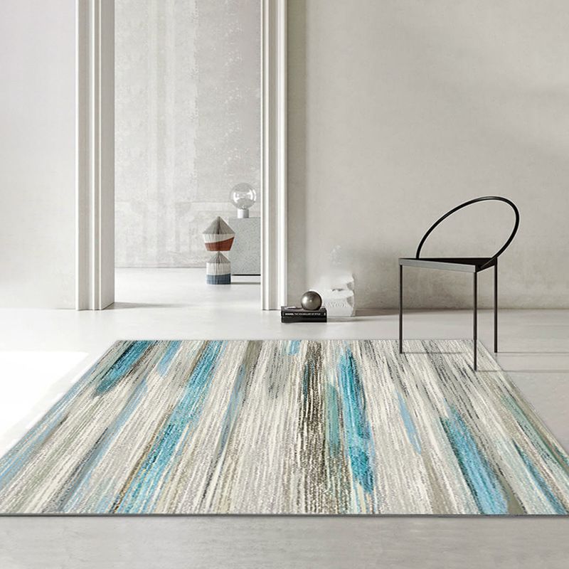 Grey Modern Carpet Polyester Graphic Carpet Washable Carpet for Home Decor