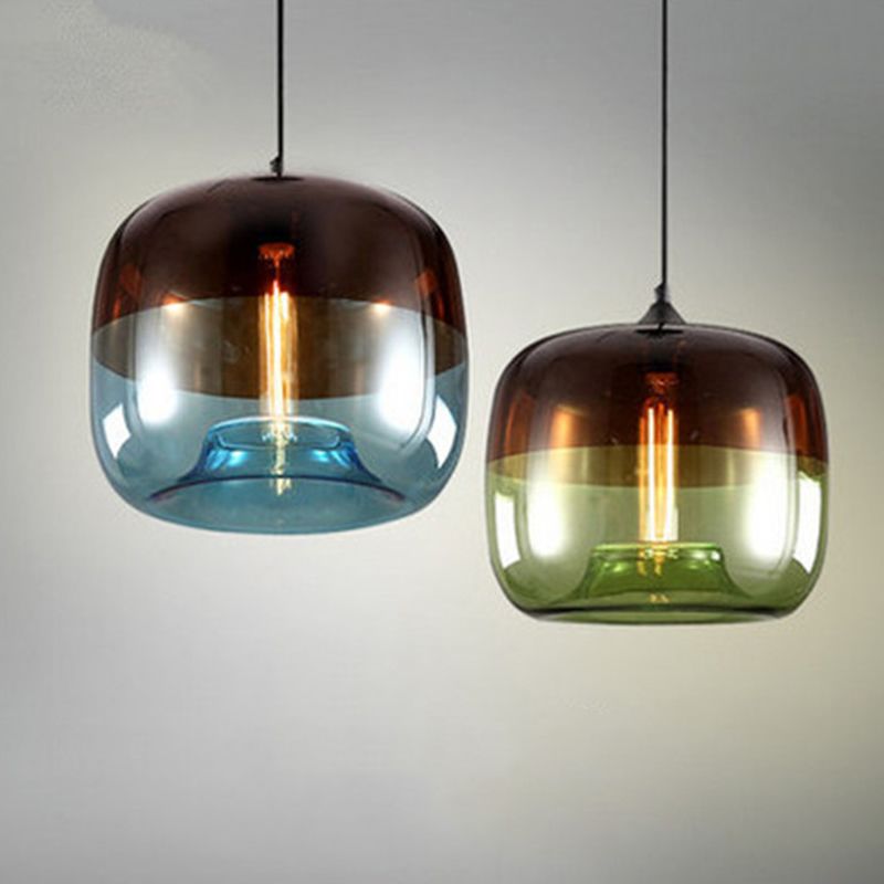 Glass Shaded Hanging Pendant Light Minimalist Style Pendant Light Kit for Restaurant
