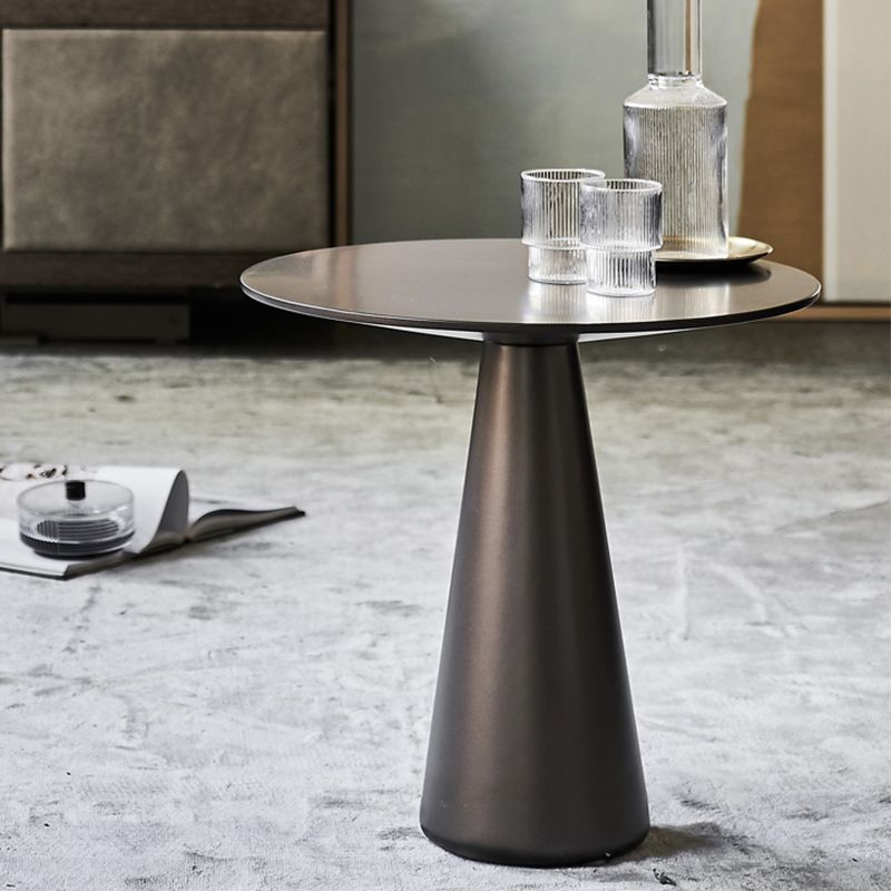 Mid-Century Metal Round Top Side Table 19.6-inch Pedestal End Table
