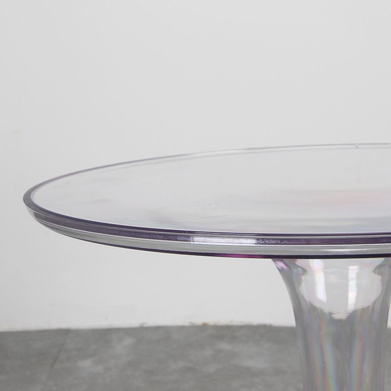 Crossed Base Design Acrylic Material Modern Style Round Side Table