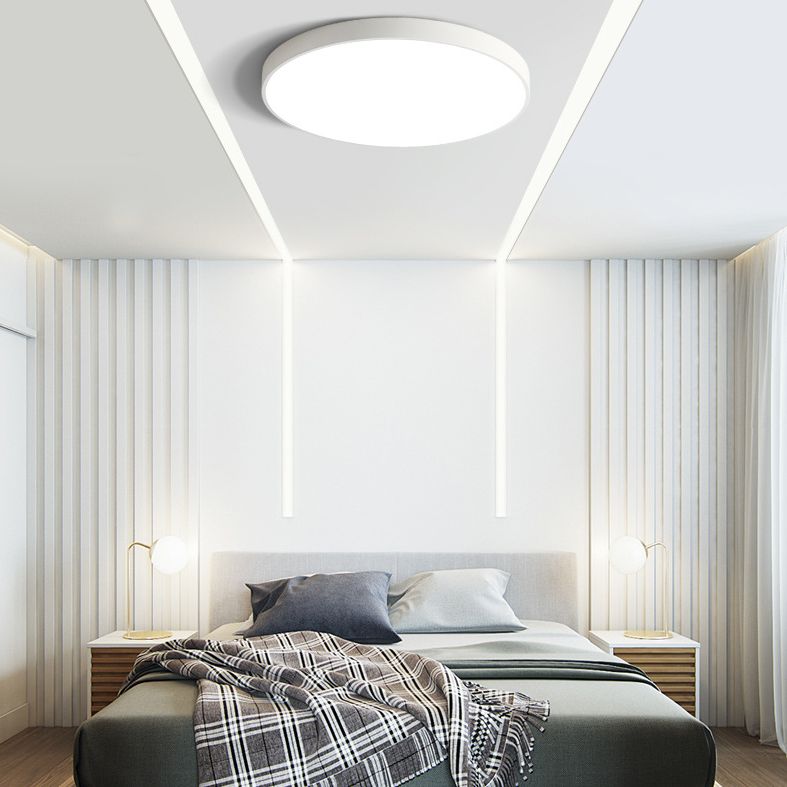 Round Simplicity LED Lighting Fixture 2" Ultra-thin LED Ceiling Lamp for Bedroom