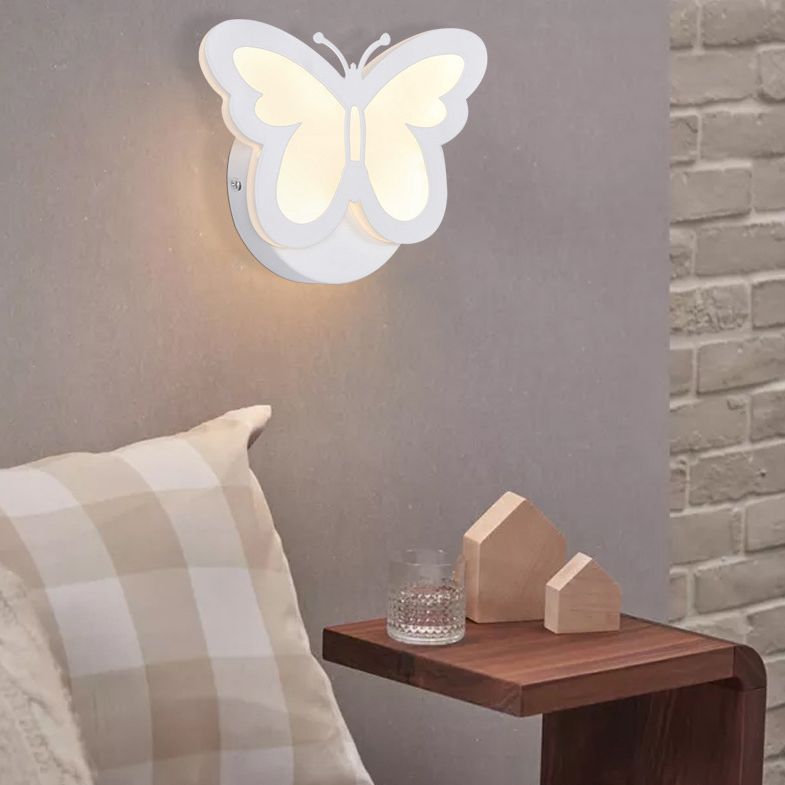 Creative Butterfly Sconce Light Fixture Modern Acrylic Wall Sconce Light for Bedroom