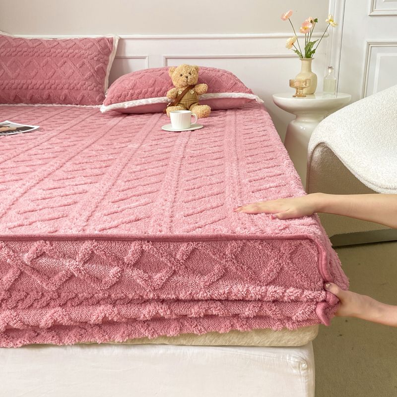 Solid Color Bed Sheet Set Soft & Smooth Flannel Bed Sheet Set