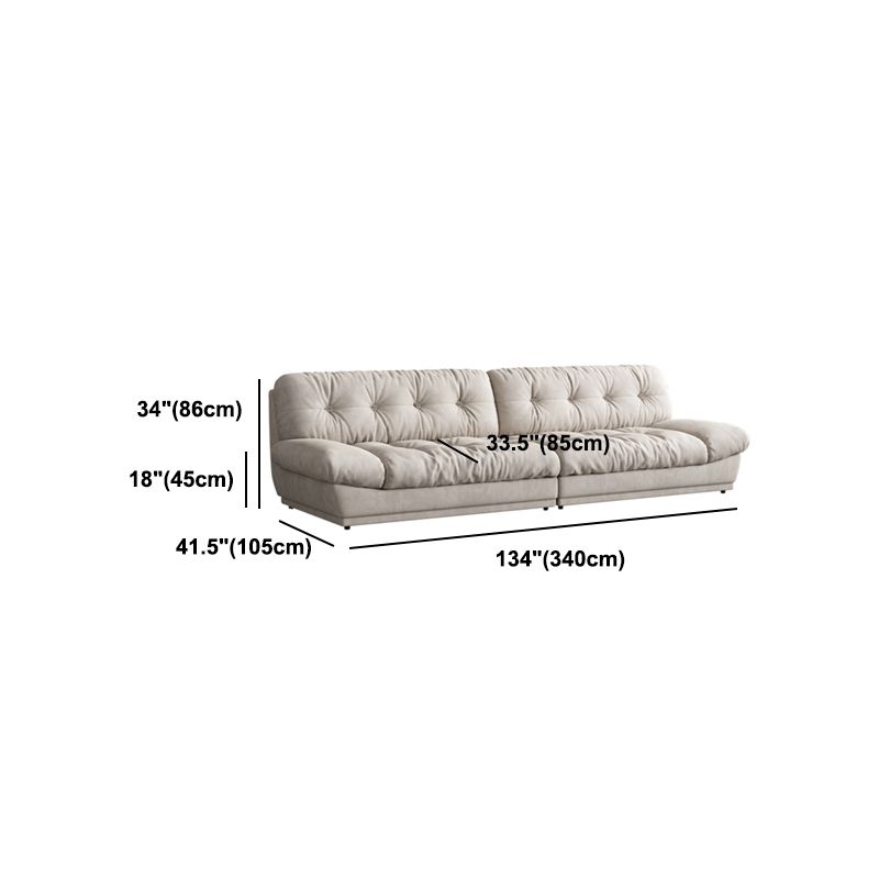 Faux Leather/ Suede Contemporary Tufted Split-Back Settee Sofa