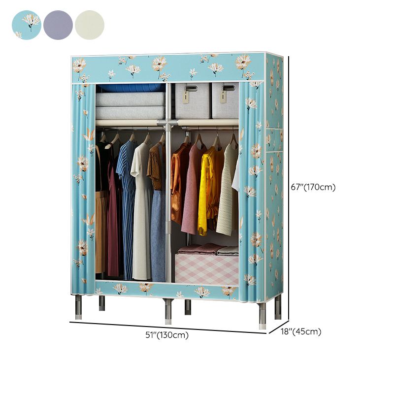 Contemporary Wardrobe Closet with Legs Metal Wardrobe Cabinet