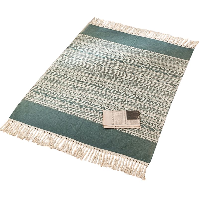 Mehrfachfarbener Dekoration Teppich Bohemian Geometrischer Druck in Indoor Teppich Jute Easy Care Haustierfreundlicher Bereich Teppich mit Fransen