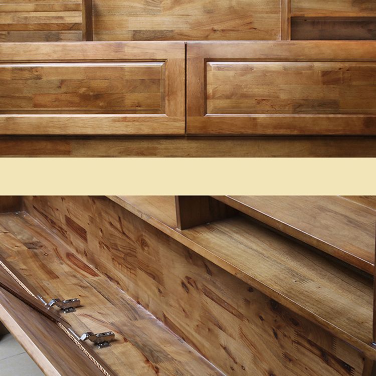 Mid-Century Solid Wood Standard Bed Footboard Bed with Headboard