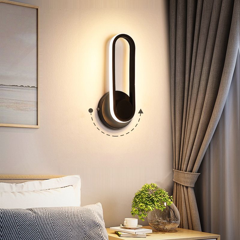 Rotatable LED Wall Lamp Modern Wall Mount Lamp with Silica Gel Shade for Living Room