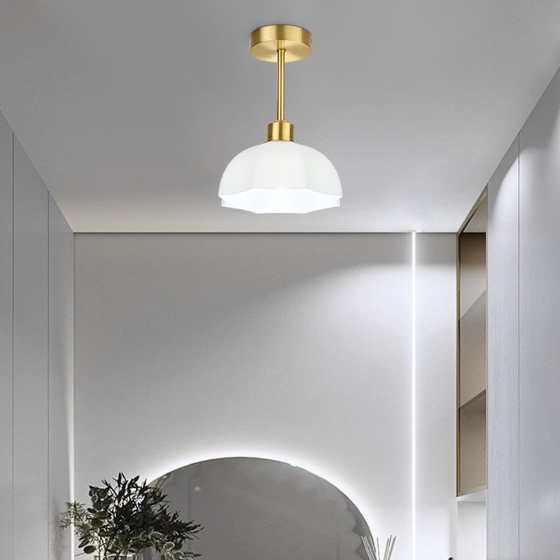Modern Ceiling Light 1-Light Ceiling Mount Lamp with Glass Shade for Bedroom