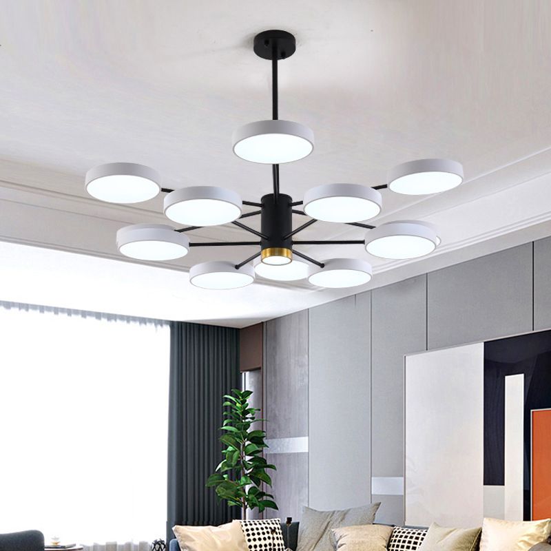 Metal Round Shape Hanging Ceiling Light Modern Style Multi Lights Hanging Light