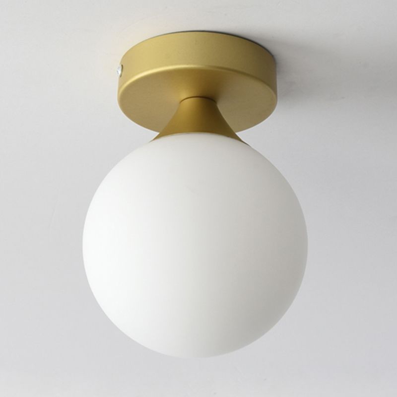 Plafonnier sphérique de style contemporain, luminaire monté au plafond pour allée en verre