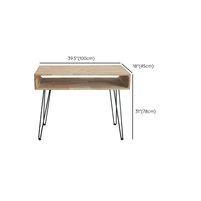Metal Legs Solid Wood Bedroom Vanity Dressing Table with Makeup Table and Stool