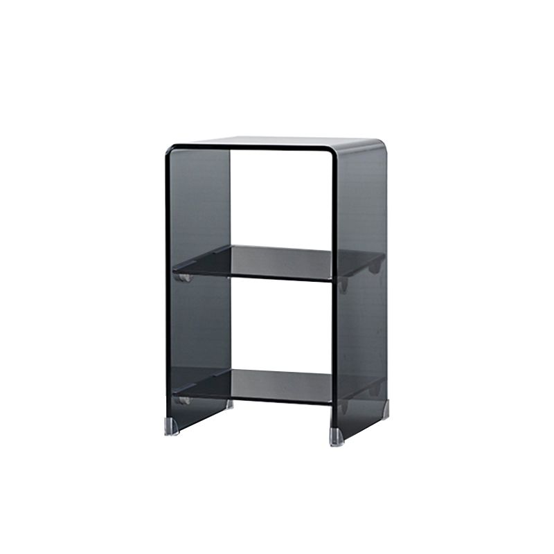 Modern Glass Square Side End Table Sled Corner Table for Living Room