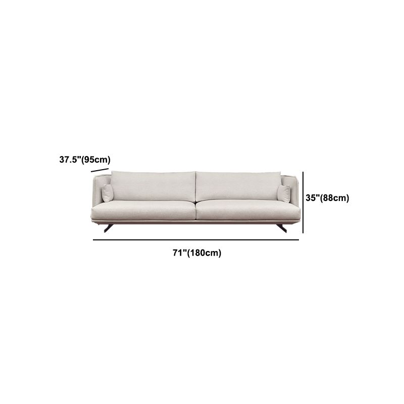 Beige Scandinavian Sofa/sectional with Square Arm for Apartment