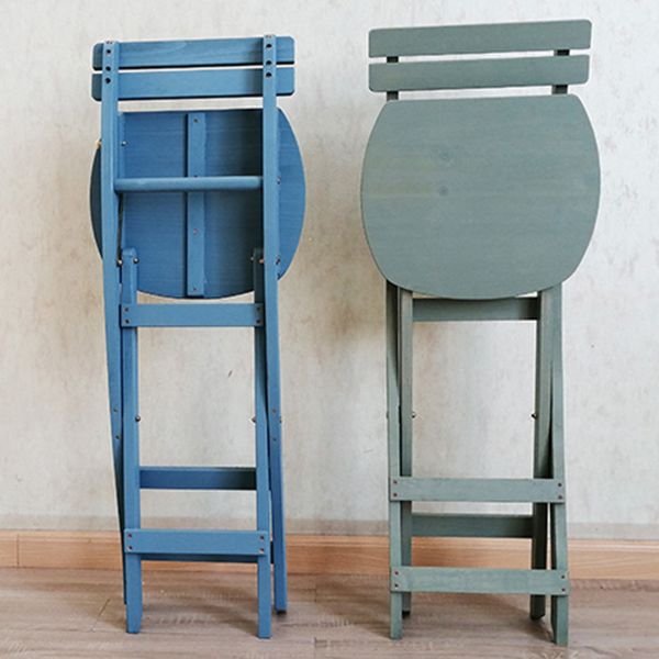 Modern Foldable Backrest Counter Chair Solid Wood Bar Chair with 4 Legs