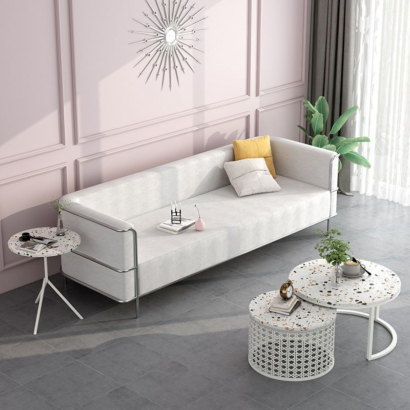 Tight Back Settee Stain Resistant Solid Color Sofa for Living Room