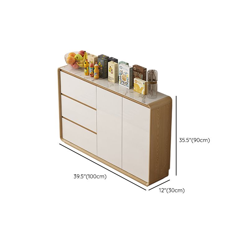 Contemporary Style Adjustable Shelving Wood Sideboard Cabinet with Cabinets and Drawers