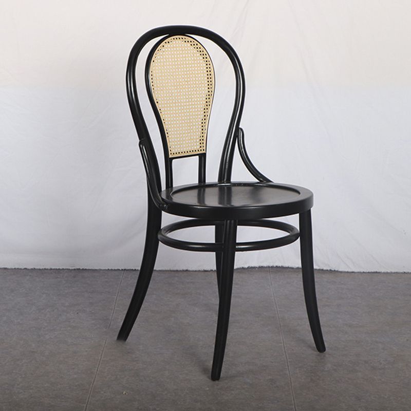 Modern Black Side Chair Solid Wood Dining Chair for Living Room