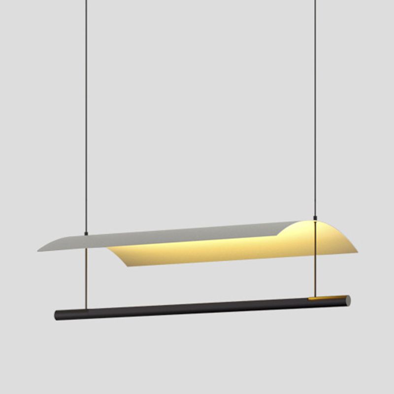 Square Shape Metal Island Pendants Modern Multi Lights Island Pendant Lights in Black