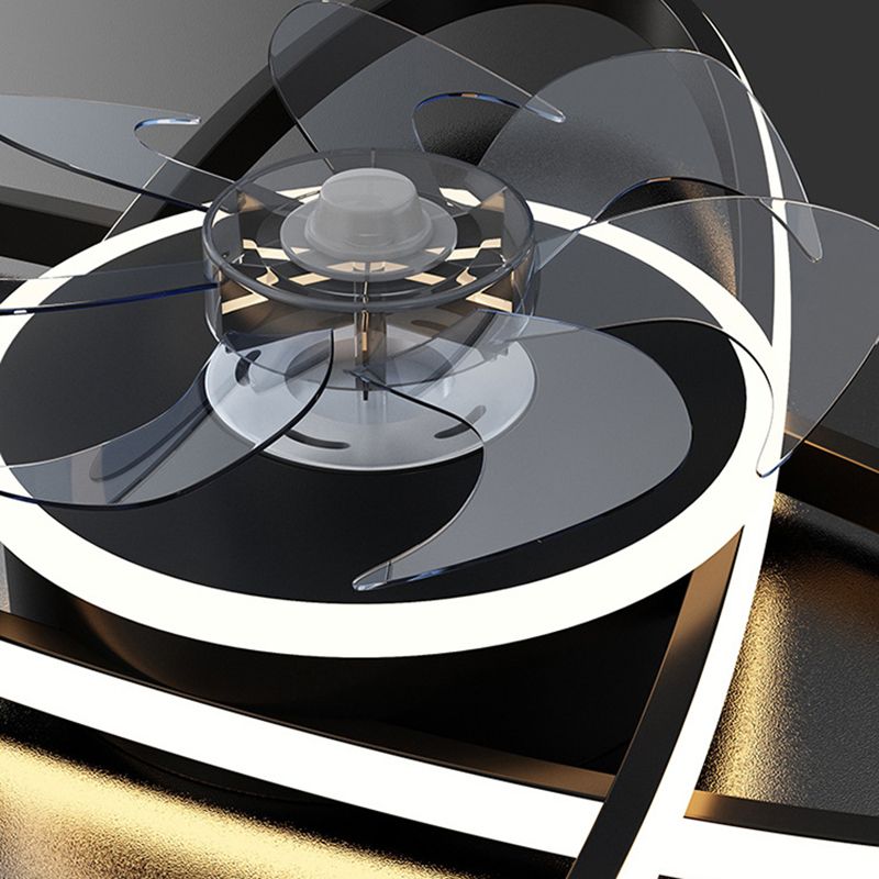 Oval 3 - Light LED Fan Light in Black / Gold Modern Ceiling Fan