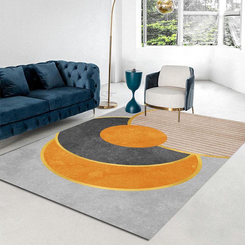 Modern Gray Tone Carpet Gorgeous Polyester Indoor Rug Living Room Area Rug with Non-Slip Backing
