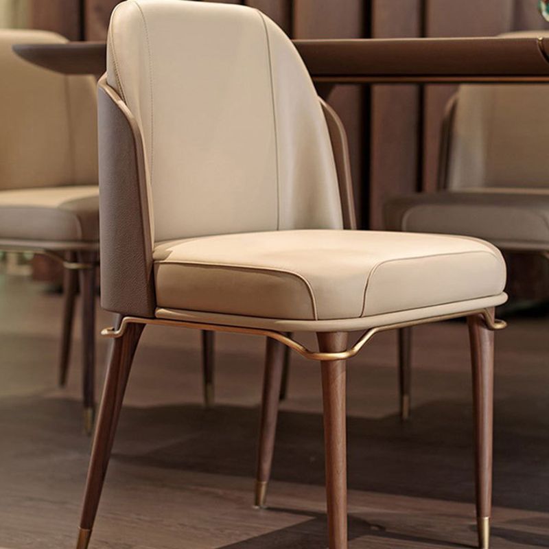 Glam Style Kitchen Dining Chairs Upholstered Side Chairs with Wood Legs