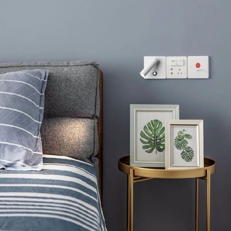 Modern Simple Wall Light Square Shape Wall Lamp with Aluminum Shade for Bedroom