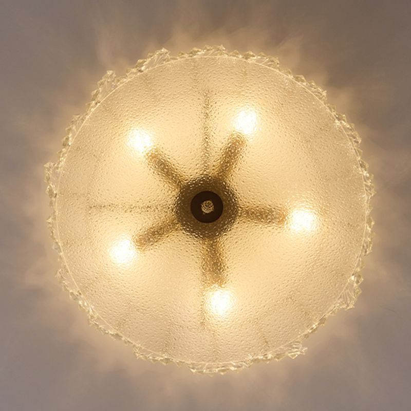Modern Simple Glass Ceiling Light Round Shape Ceiling Lamp for Bedroom