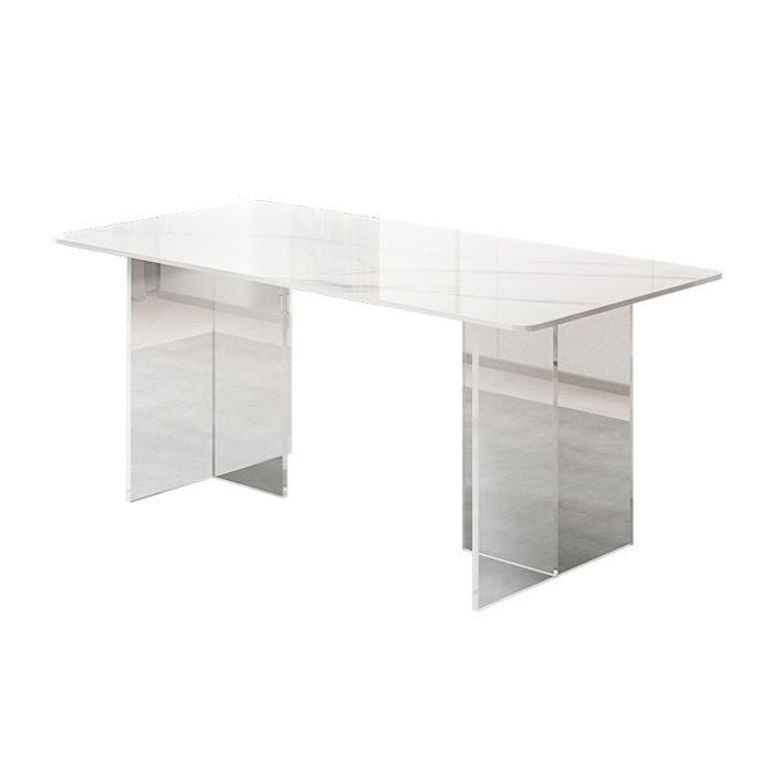 Sintered Stone Dining Table Modern Acrylic Base Table for Kitchen