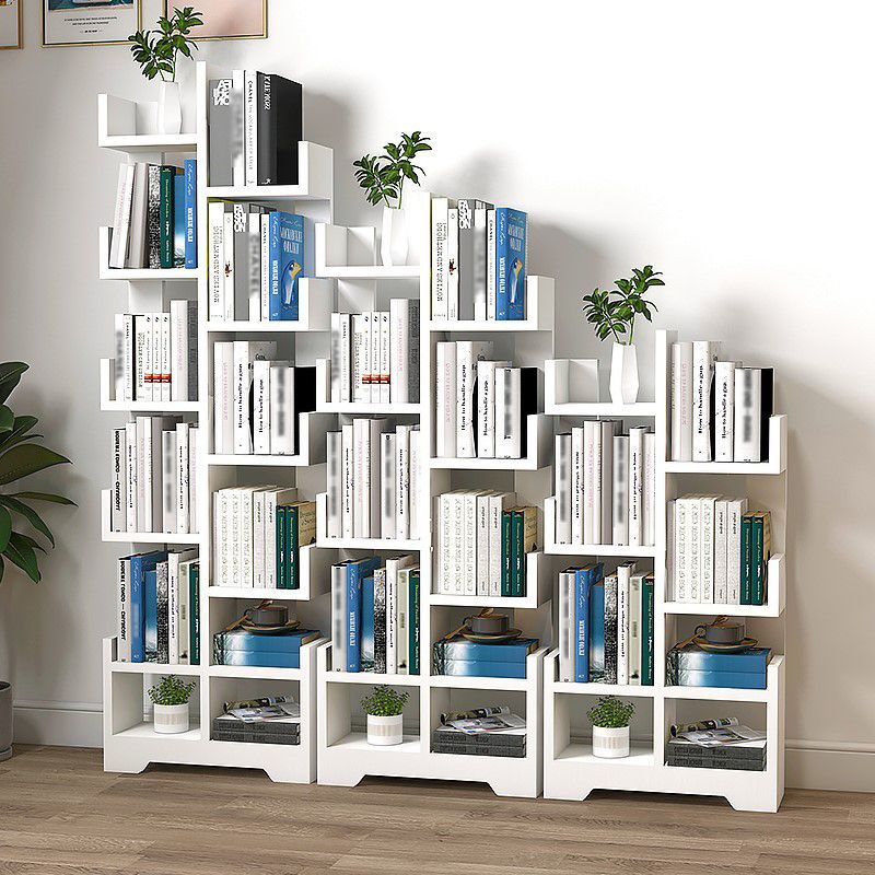 Scandinavian Manufactured Wood Geometric Bookshelf Vertical Open Bookshelf