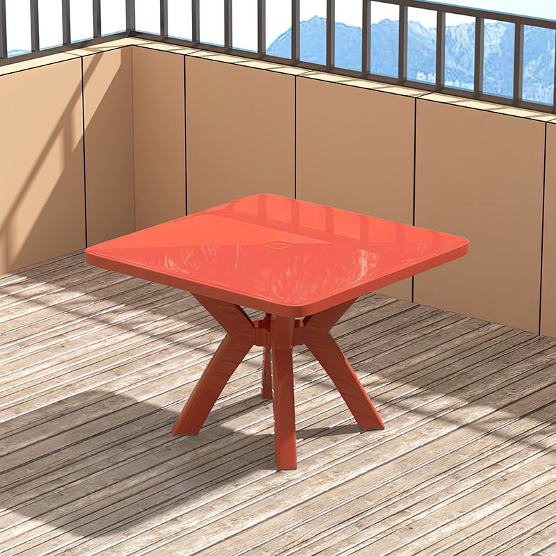 Modern Waterproof Courtyard Table Square Shape Plastic Outdoor Table