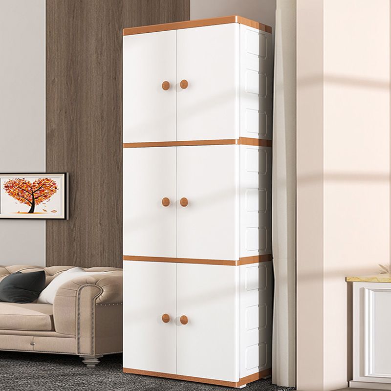 Contemporary Style Wardrobe Armoire Plastic Non-Hanging Armoire with Door