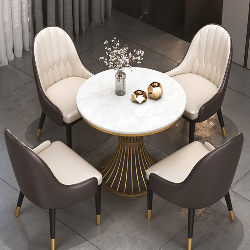 Glam Stone Dining Set 1/3/4/5 Pieces Dining Furniture for Home