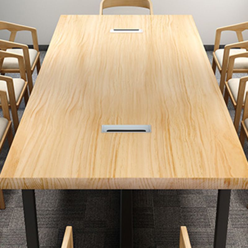 Solid Wood Rectangular Meeting Desk Industrial Writing Desk for Office