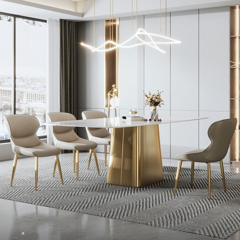 Nordic Glam Sintered Stone Dining Oval Table Set 1/4/5/6/7 Pieces Dining Set for Home