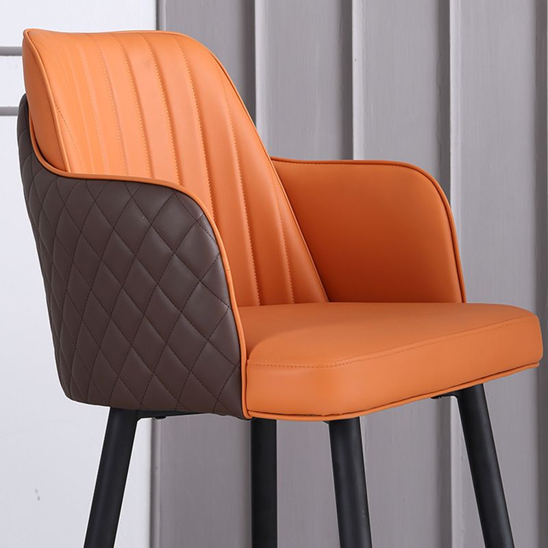 Glam Style Bar Stool Leather Backrest Bar Stools for Dining Room
