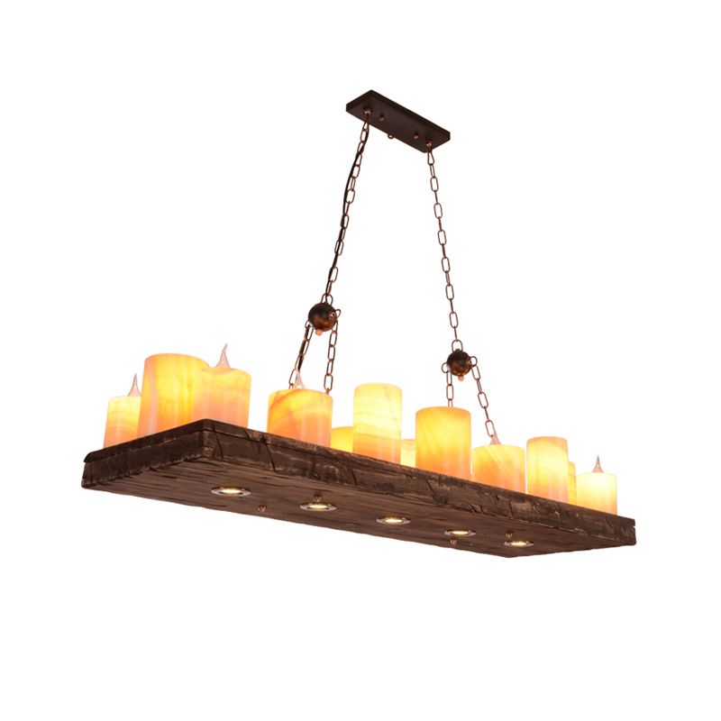 Marble Candle Island Light Fixture Vintage 8/12/16 Lights Dining Room Hanging Ceiling Light in Yellow