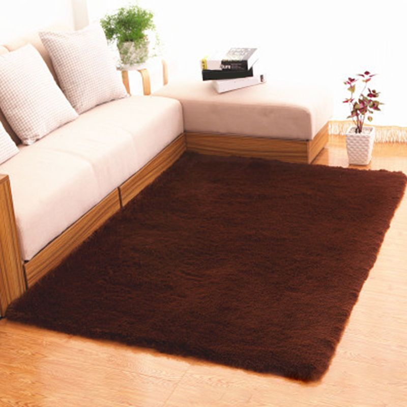 Multicolor Living Room Rug Casual Plain Rug Faux Wool Stain Resistant Non-Slip Backing Pet Friendly Rug