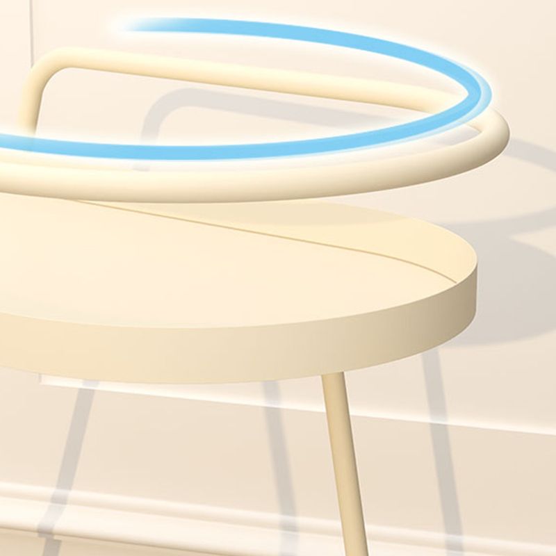 22.83" Tall Tray Top Side Table Metal Sofa Side Accent Table with Casters